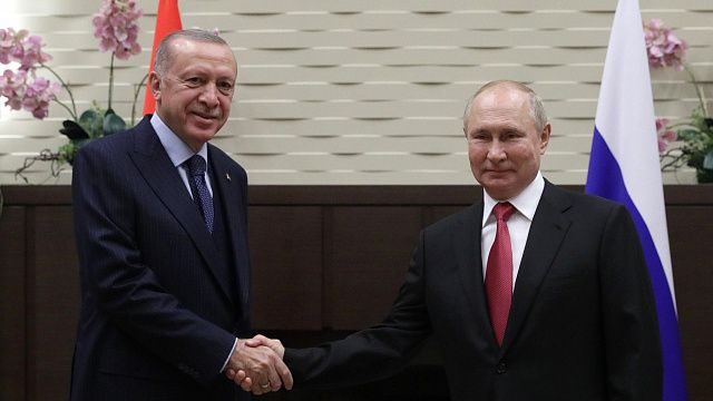 Встреча Владимира Путина с Президентом Турции Реджепом Тайипом Эрдоганом в 2021 году; Фото ТАСС