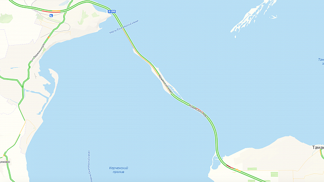 В субботу перед Крымским мостом пробок нет. Фото: Яндекс. Карты