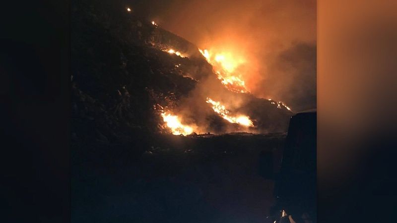 Мусорный полигон загорелся ночью в Новороссийске 