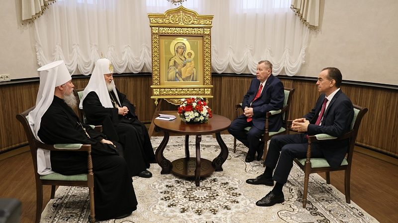 Патриарх Кирилл и губернатор Кондратьев обсудили развитие православия на Кубани