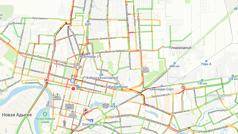 Красная паутина десятибалльных пробок охватила дождливый Краснодар