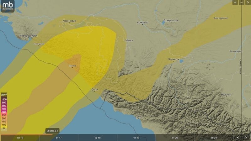 Пыль из Сахары накрыла Краснодар