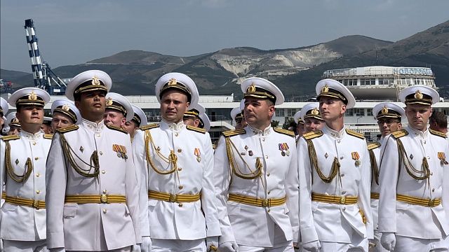 В России отмечают День ВМФ: моряки принимают поздравления. Архивное фото телеканала «Краснодар»