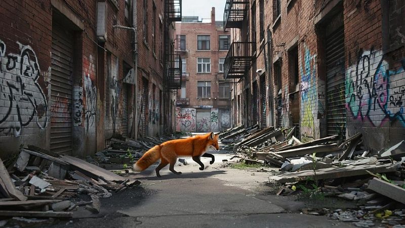 Бесстрашная лиса покорила подвесной мост на высоте 2200 метров в Сочи