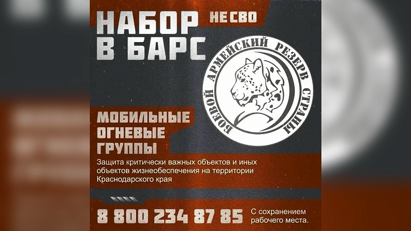 Минобороны России объявил набор граждан в боевой армейский резерв страны БАРС