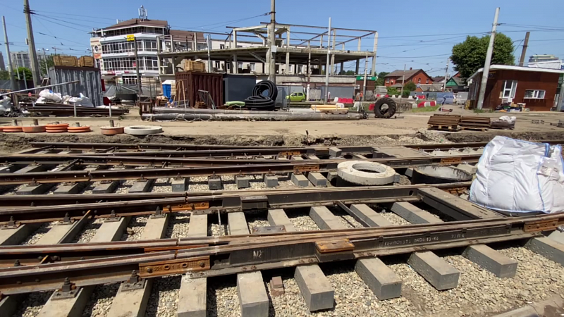На ул. Крайней в Краснодаре обновили 350 метров трамвайных линий
