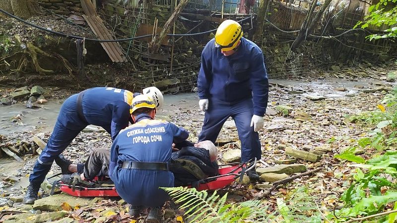 Упавшего в реку 77-летнего пенсионера спасли в Сочи