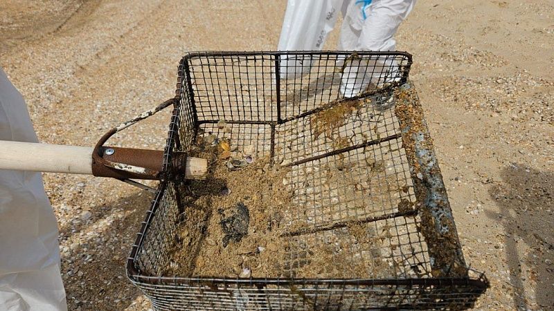 Небольшие выбросы мазута нашли на пляже Анапы