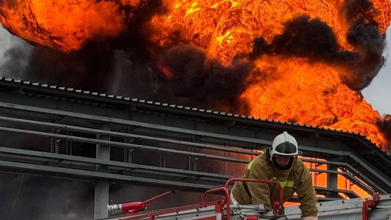 Площадь пожара уменьшилась до 5 тысяч «квадратов» на НПС в Кавказском районе