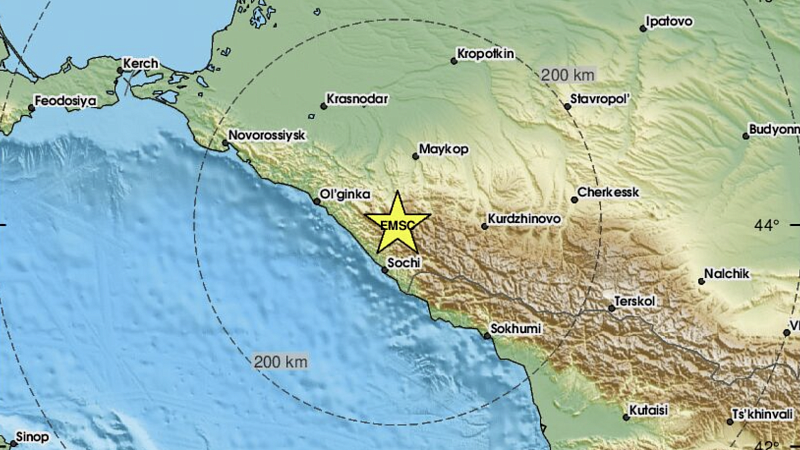 Землетрясение силой порядка 4-5 баллов произошло в горах Сочи