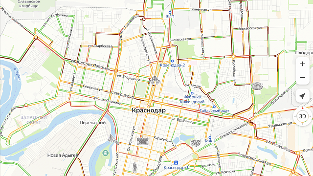 «Красный» город: пробки на дорогах Краснодара достигли критической отметки
