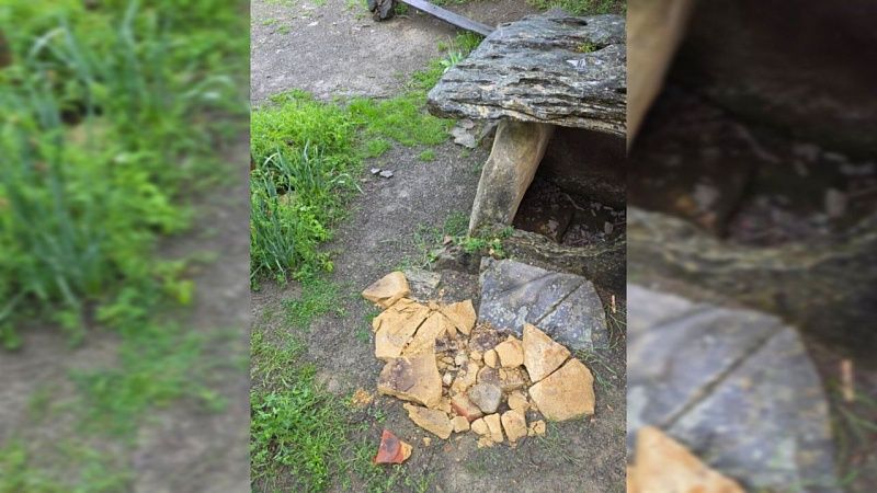 Вандалы разрушили часть дольмена в Туапсинском районе