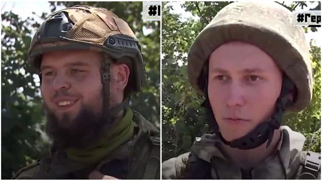 Российские военнослужащие Максим Шапкин и Руслан Насибулла. Фото: t.me/heroesofZ/573