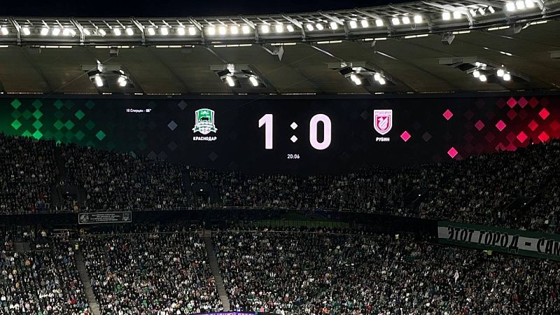 «Краснодар» открыл счет на третьей минуте матча с «Рубином»