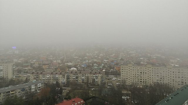 В понедельник в Краснодаре ожидаются дождь и туман
