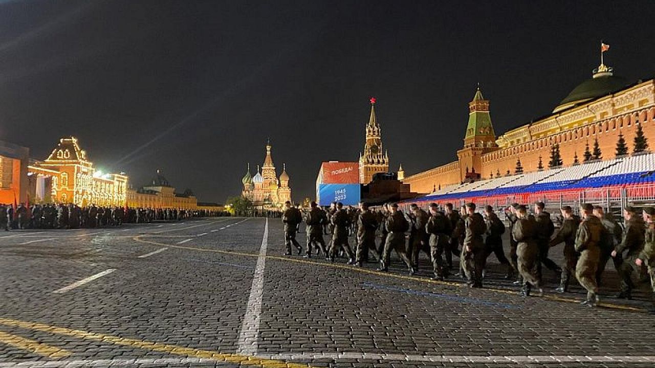 Кубанские казаки на репетиции Парада Победы в Москве. Фото: пресс-служба администрации Краснодарского края