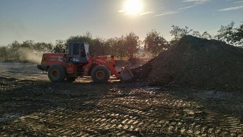 Продолжается ликвидация мусорного полигона в Славянском районе 