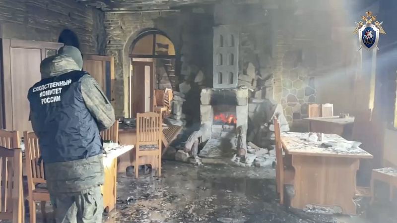 Появилось видео последствий взрыва в кафе в Ставропольском крае