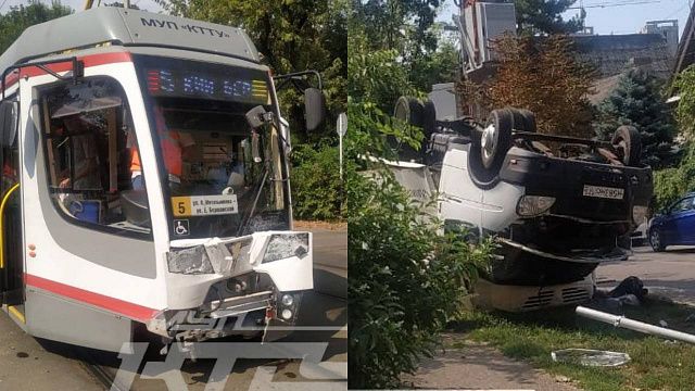 В Краснодаре водитель «Газели» не пропустил трамвай и устроил ДТП
