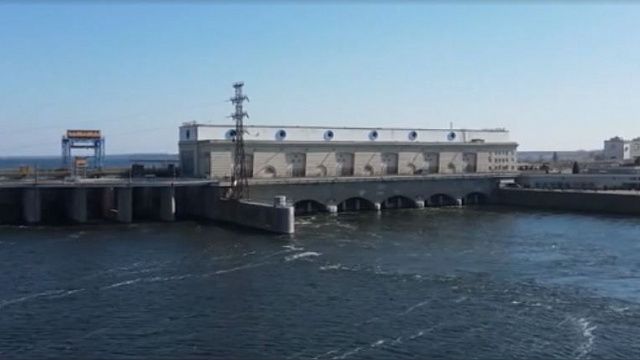 Каховская ГЭС, фото: скриншот видео телеканала Первый 