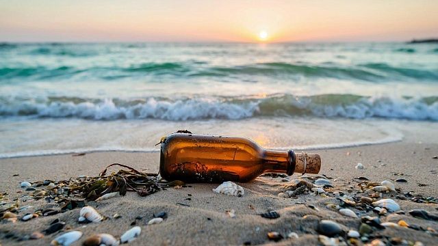 Женщина нашла загадочную бутылку с посланием из Турции на побережье в Крыму