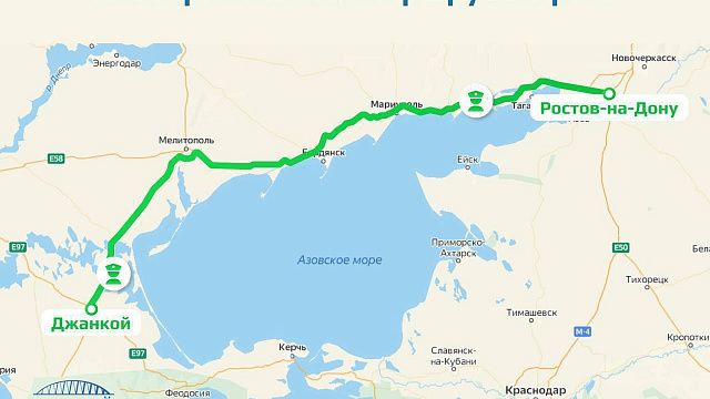 Сухопутный маршрут в Крым, карта опубликована в телеграмм-канале https://t.me/glav_most