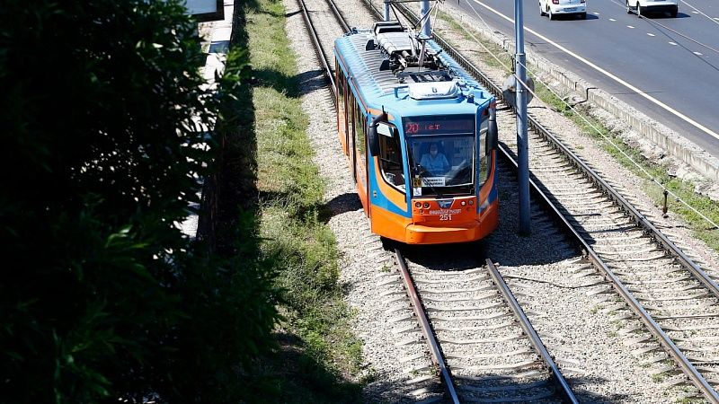 Трамвайное движение по ул. Московской закрыли из-за ДТП в Краснодаре 28 декабря