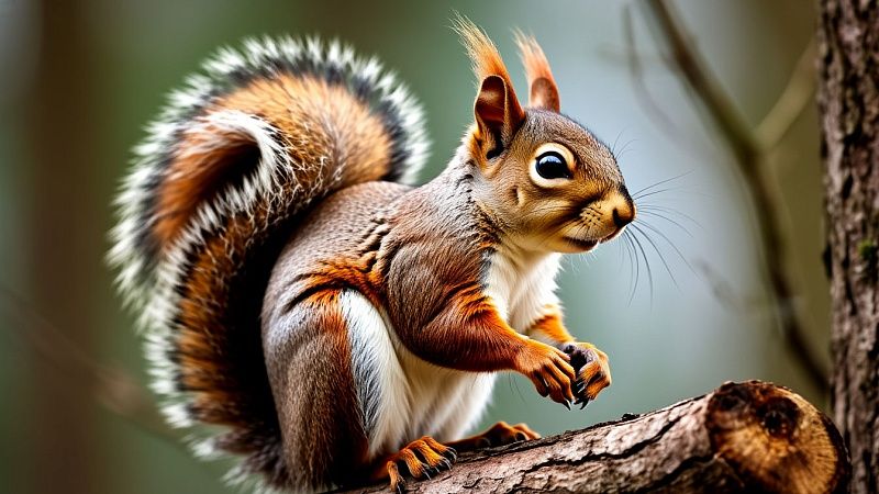 Шотландская кошка взяла на себя выкармливание дикого бельчонка в Челябинске 