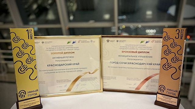 Краснодарский край стал одним из победителей национальной премии «Умный город» 