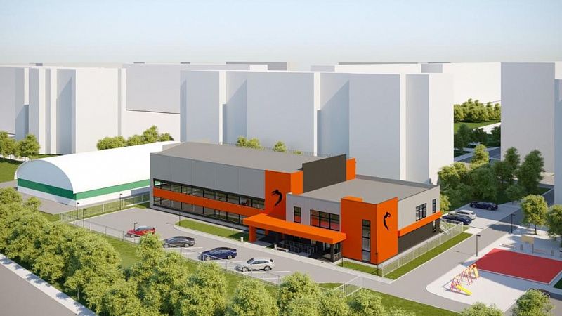 На улице Фадеева началось возведение ФОКа с батутным залом