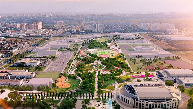 Самую крупную зелёную зону на Кубани - «Парк достижений» - благоустроят до конца 2026 года