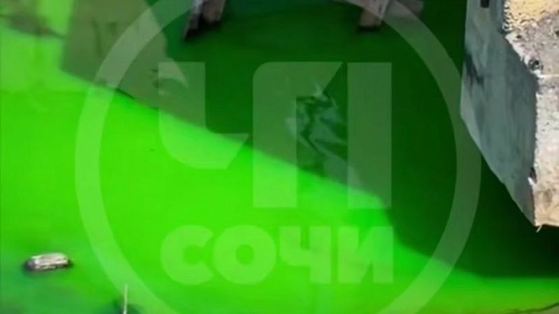 Кислотно-зеленую жидкость обнаружили туристы на пляже в Сочи