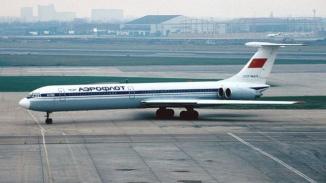 Ил-62М а/к «Аэрофлот» в аэропорту Хитроу (Лондон), 24 января 1982. Фото: Википедия