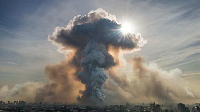 Появилось видео точечного прилёта «Гераней» по Ладыжинской ТЭС