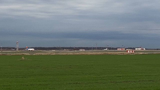 Аэропорт Краснодара принял тестовый рейс. Фото: телеканал «Краснодар» 