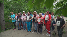 В Краснодаре прошли соревнования по скандинавской ходьбе среди пожилых людей