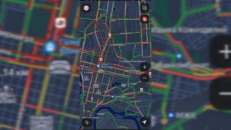 Девятибалльные пробки образовались в Краснодаре 25 апреля 