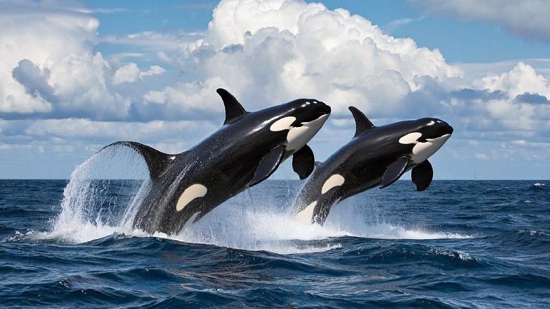 Семейство косаток очаровало жителей и гостей Сахалина
