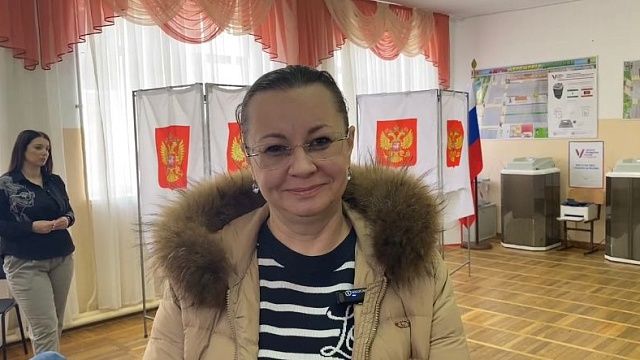 Лилиана Егорова проголосовала на выборах президента РФ. Фото: телеканал «Краснодар» 