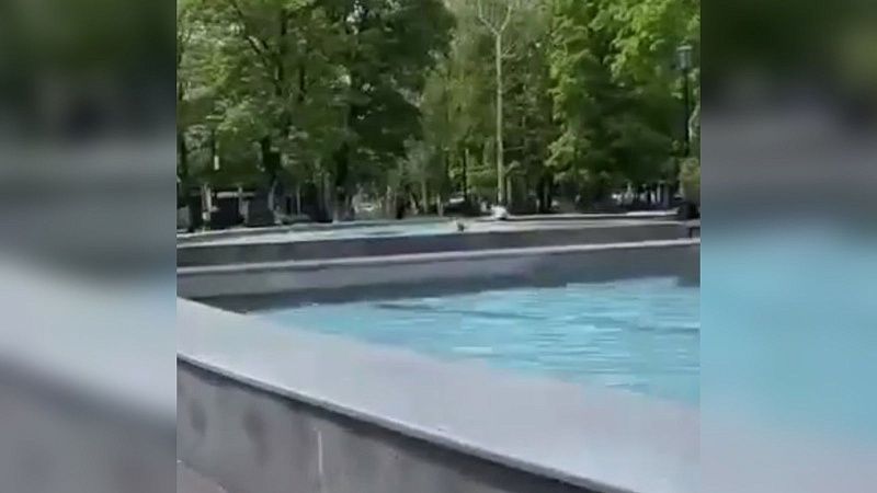 Подросток устроил купание в городском фонтане в центре Краснодара