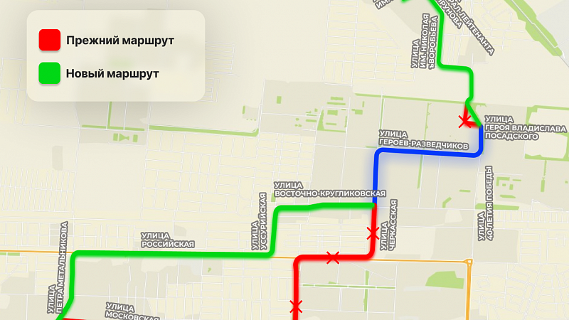 В Краснодаре меняется схема движения автобусов №56 с продлением маршрута в поселок Плодородный