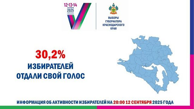 Явка на выборах губернатора Кубани в первый день составила 30,2%