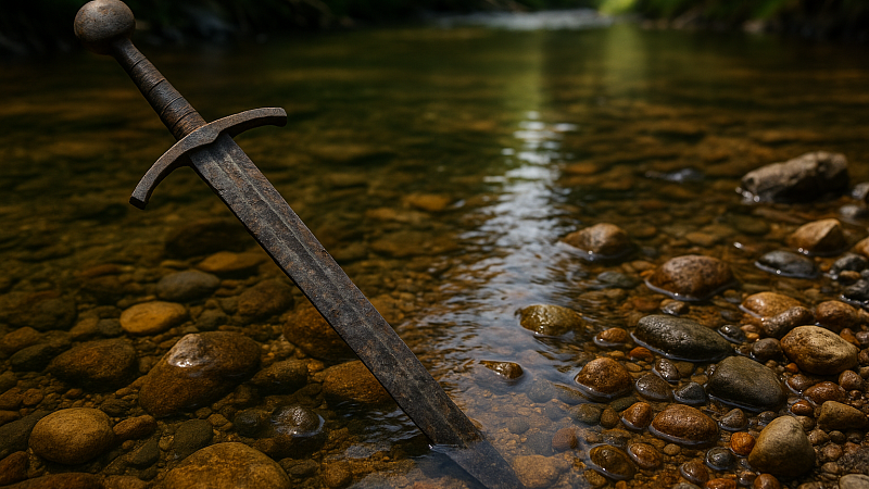 Рыбак выловил из реки редкий меч времён основания Варшавы