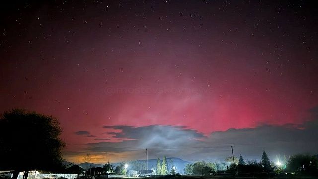 Северное сияние украсило небо и впечатлило жителей Кубани