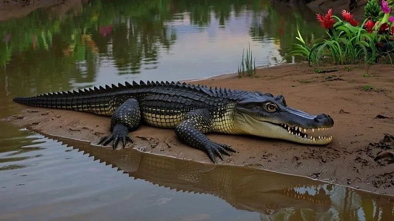 Крокодил напал на пришедшую искупаться в священной воде женщину в Индии