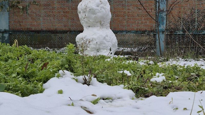 Снеговика в нижнем белье слепили в Балашихе 