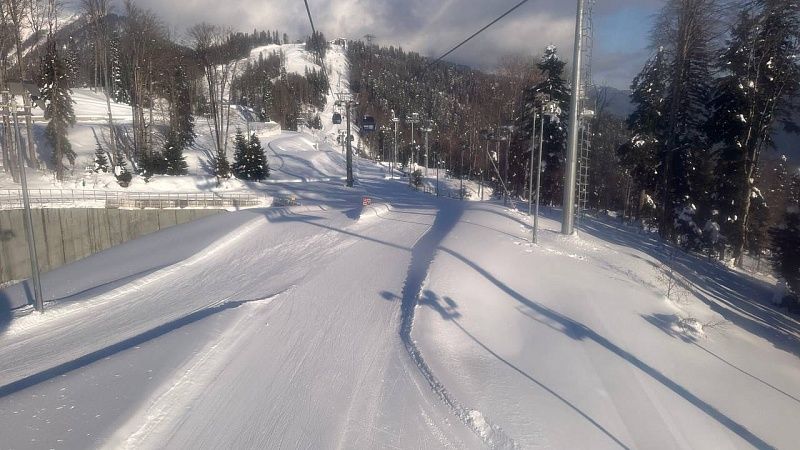 Все трассы на горнолыжных курортах Сочи закрыли из-за непогоды
