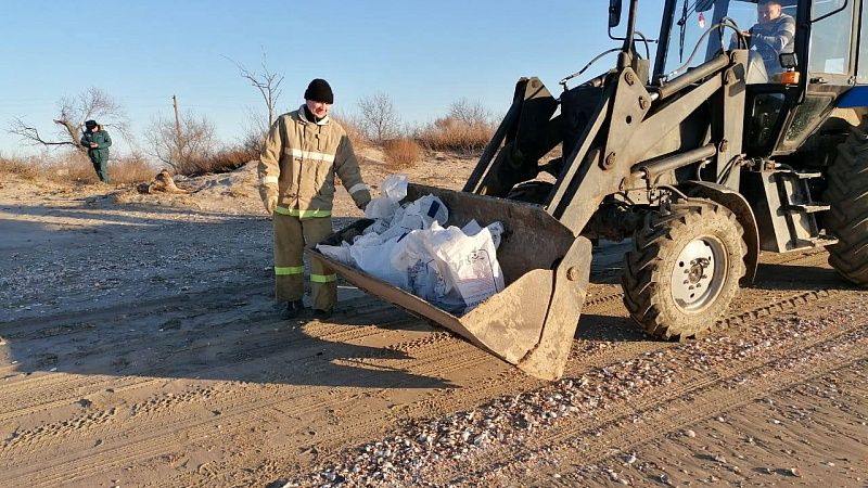 На Азовском побережье со стороны Кубани собрали 130 кг фракций мазута