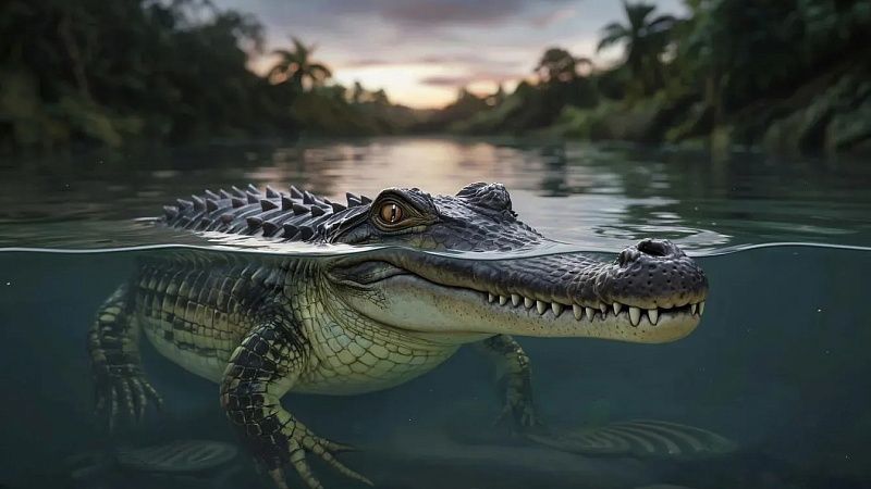 Женщина отбила сына у крокодила железным прутом в Индии