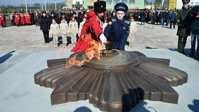 Современный военно-патриотический центр открыли в Динском районе